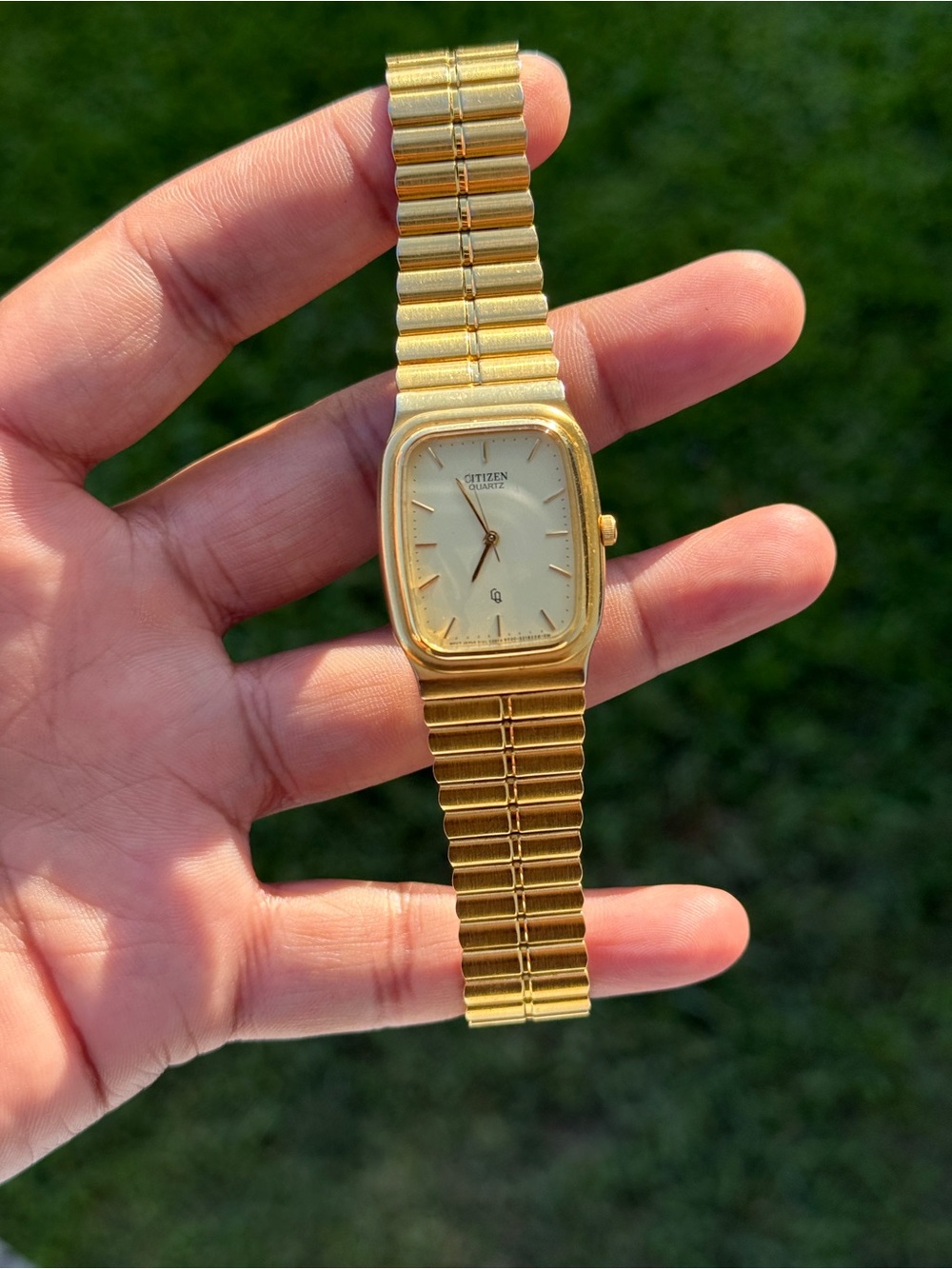 Citizen vintage Gold Tone Rectangular tank men’s Bracelet Watch